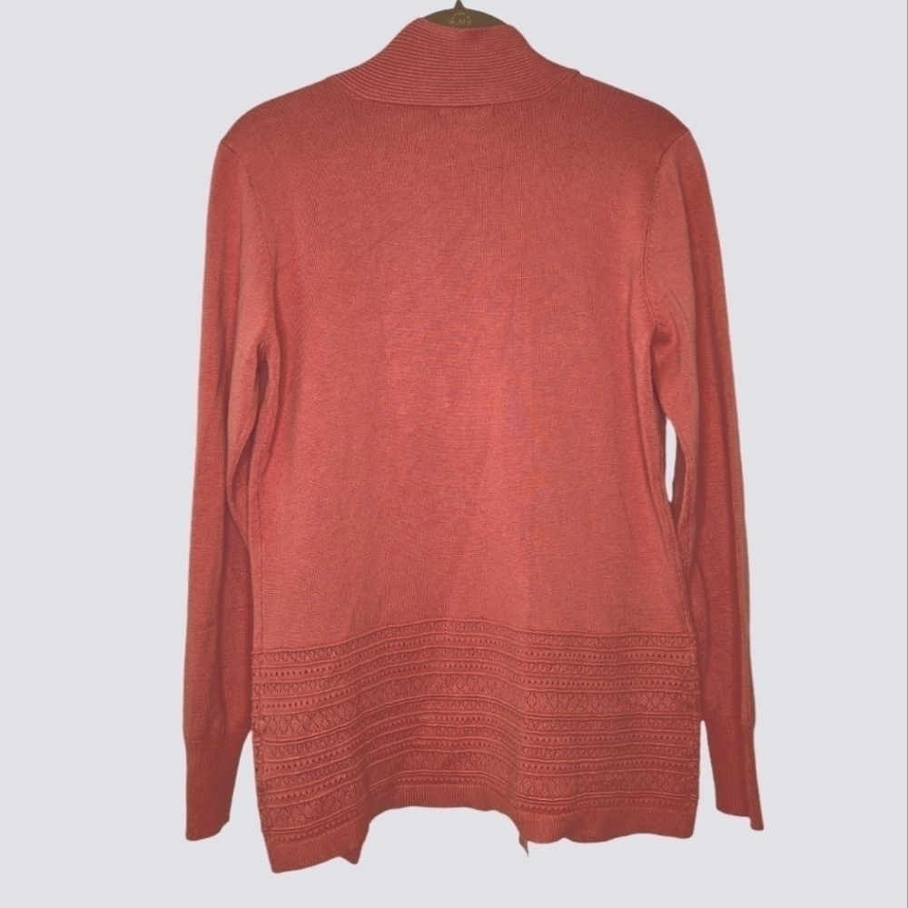 Lety & Me Open Front Coral Pink Cardigan Size Small - Picture 2 of 9